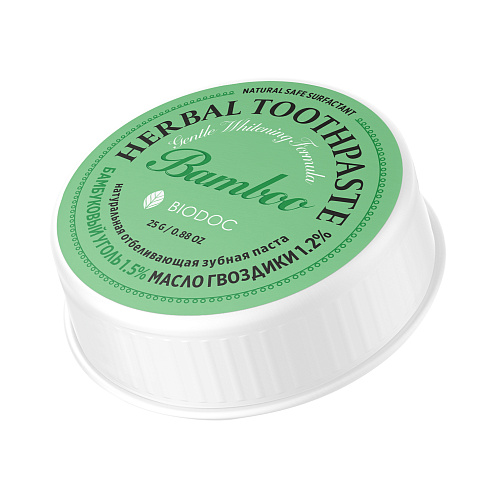 BIODOC Herbal Toothpaste Bamboo Charcoal Натуральная зубная паста с бамбуковым углем отбеливающая Картинка №20