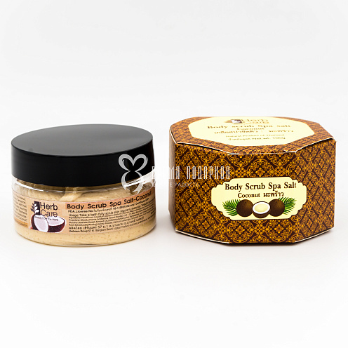 СПА Скраб для тела кокосовый HERBCARE BODY SCRAB SPA SALT COCONUT 100g																														 Картинка №20
